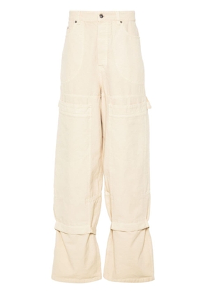 Off-White logo-patch canvas trousers - Neutrals