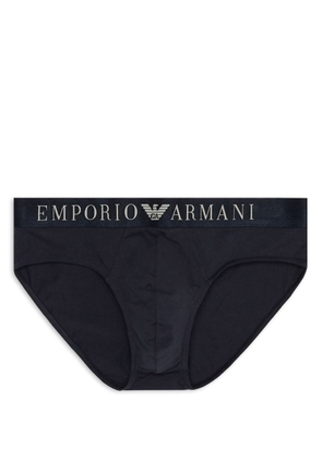 Emporio Armani logo-waistband cotton briefs - Blue
