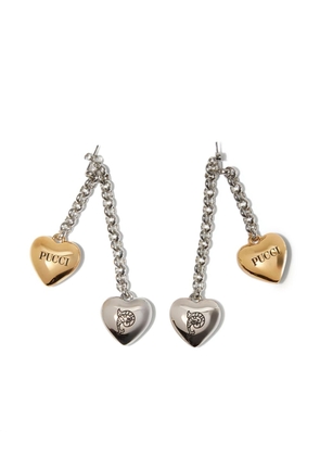 PUCCI heart-charm drop earrings - Silver