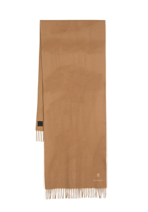 Givenchy signature 4G-embroidered cashmere scarf - Brown