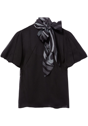 PUCCI Iride-print silk top - Black