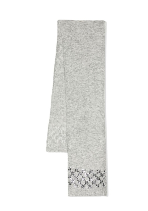 Karl Lagerfeld K/Evening glitter-logo scarf - Grey