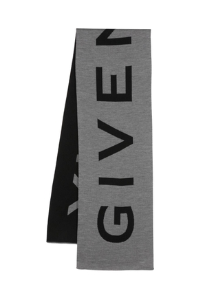 Givenchy intarsia knit-logo wool scarf - Grey