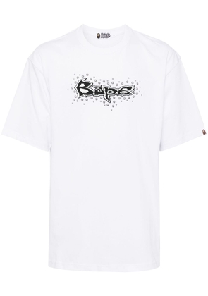 A BATHING APE® stud-embelished logo-print T-shirt - White