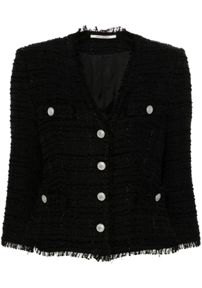 Tagliatore V-neck tweed jacket - Black