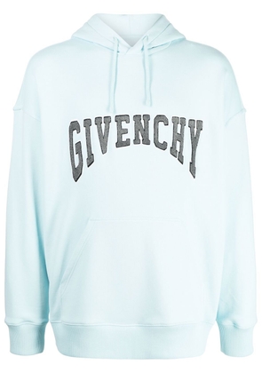 Givenchy appliqué-logo cotton hoodie - Blue