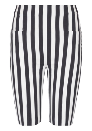 Balmain stripe-print high-waisted shorts - Black