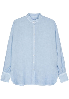 120% Lino slub-texture linen shirt - Blue