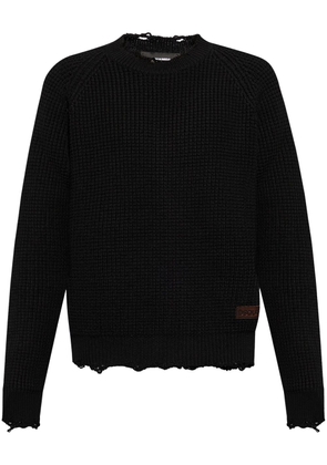 Dsquared2 logo-patch waffle-knit jumper - Black