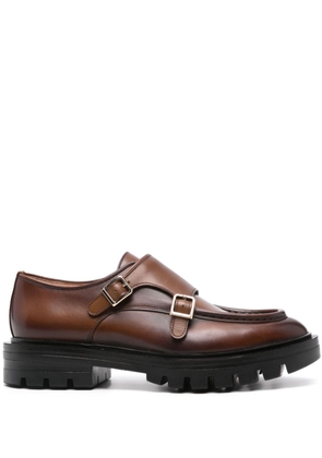 Santoni buckle-fastening leather loafers - Brown
