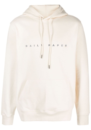 Daily Paper logo-embroidered cotton hoodie - Neutrals