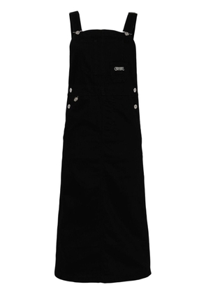 CHOCOOLATE logo-embroidered cotton dungaree dress - Black