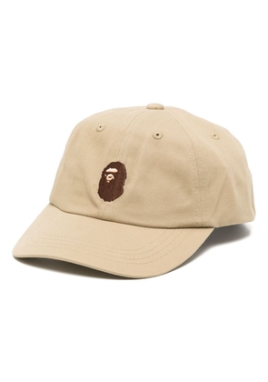 A BATHING APE® logo-embroidered cotton cap - Brown