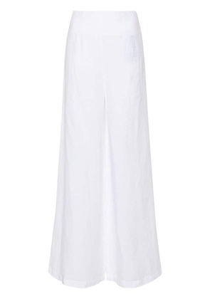 120% Lino high-waist palazzo pants - White