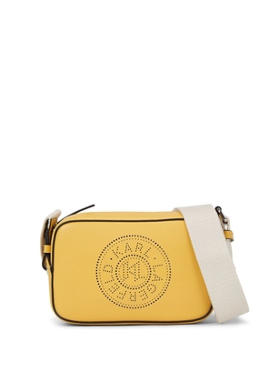 Karl Lagerfeld K/Circle perforated-logo camera bag - Yellow