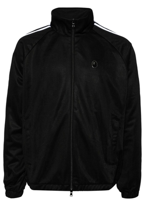 A BATHING APE® striped-edge zip-up jacket - Black