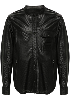 Emporio Armani perforated leather jacket - Black