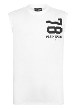 Plein Sport logo-print crew-neck tank top - White