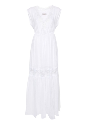 ERMANNO FIRENZE lace-trim tiered maxi dress - White