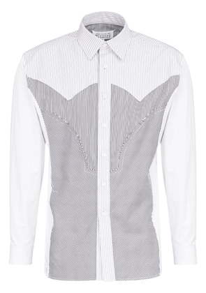 Maison Margiela panelled striped cotton shirt - White