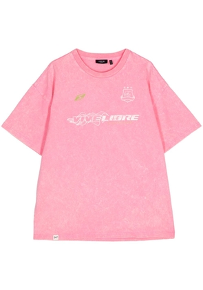 FIVE CM slogan-print cotton T-shirt - Pink