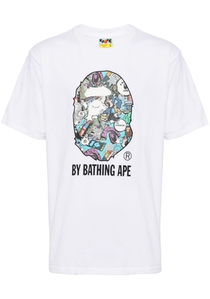 A BATHING APE® logo-print cotton T-shirt - White