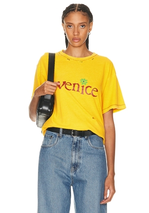 ERL Unisex Venice Tshirt Knit in YELLOW - Yellow. Size L (also in ).