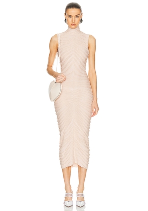 ALAÏA Ruched Sheer Dress in 492 A Completer - Blush. Size 38 (also in ).