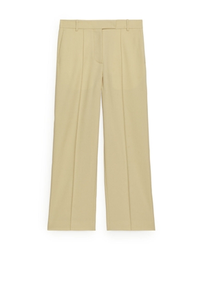 Wool Blend Hopsack Trousers - Yellow