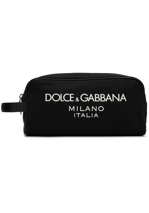 Dolce & Gabbana Black Rubberized Logo Pouch