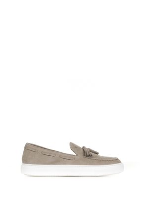 Fratelli Rossetti One Moccasin In Beige Suede And Rubber Sole