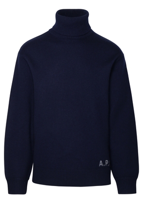 A.p.c. Walter Turtleneck Sweater In Blue Wool