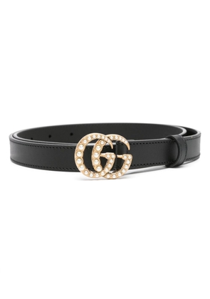 Gucci Double G pearl-embellished belt - Black