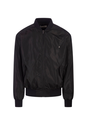A Paper Kid Black Technical Fabric Bomber Jacket With Logo
