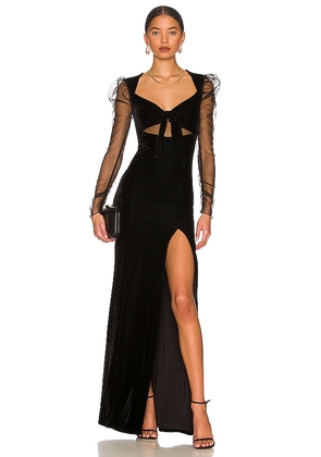MAJORELLE Maya Gown in Black. Size XS.