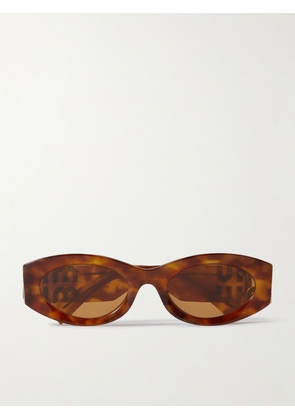 Miu Miu Eyewear - Glimpse Oval-frame Tortoiseshell Acetate Sunglasses - One size