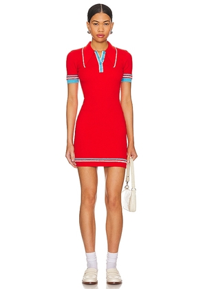JoosTricot Mini Polo Dress in Red. Size L, XS.