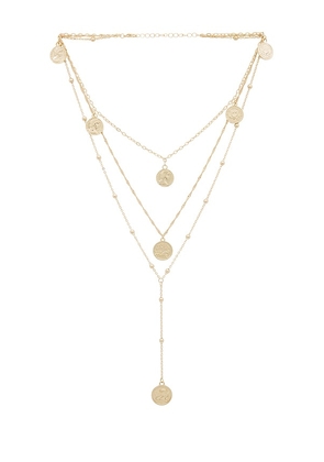 Lovers and Friends Coralie Necklace in Metallic Gold.
