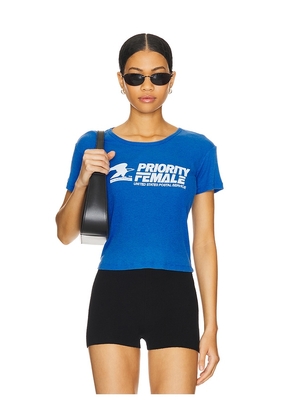 The Laundry Room US Priority Female Tee Shirt in Blue. Size M, S, XL, XS.