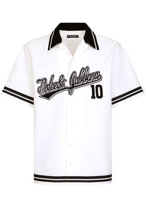 Dolce & Gabbana logo-patch short-sleeve shirt - White