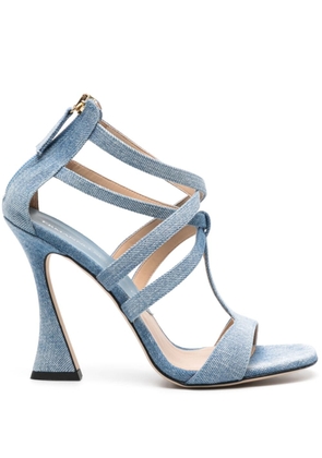Ermanno Scervino 105mm square-toe denim sandals - Blue