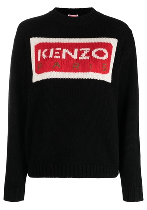 Kenzo Paris logo-intarsia jumper - Black