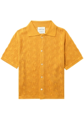A Kind of Guise Kadri ajour-knit linen-blend shirt - Yellow