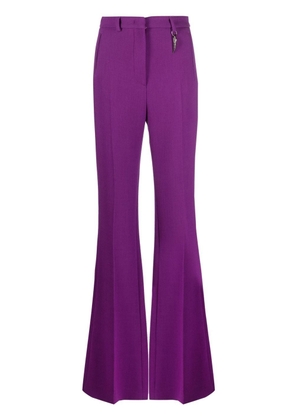 Roberto Cavalli high-waist flared wool trousers - Purple