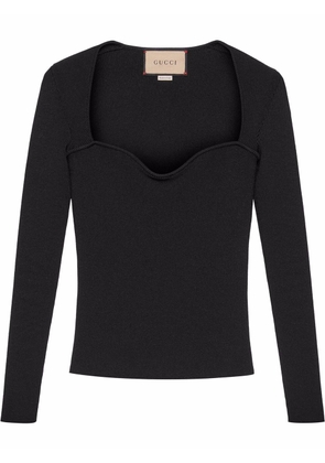 Gucci fine-ribbed long-sleeve top - Black