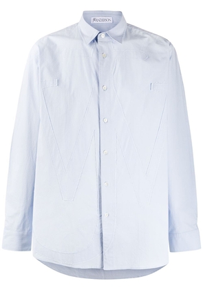 JW Anderson tonal applique buttoned shirt - Blue