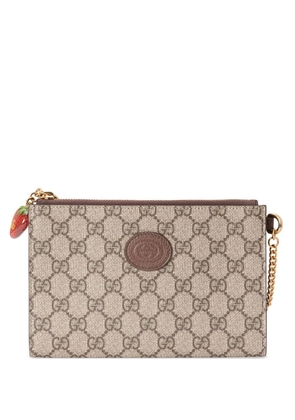 Gucci GG Damier-jacquard coin purse - Brown