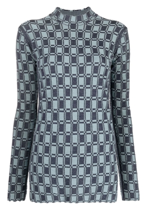Kenzo geometric-print long-sleeve jumper - Blue
