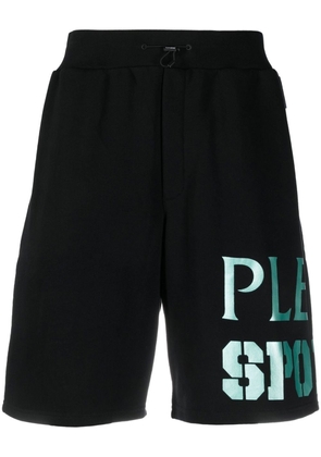 Plein Sport logo-print track shorts - Black