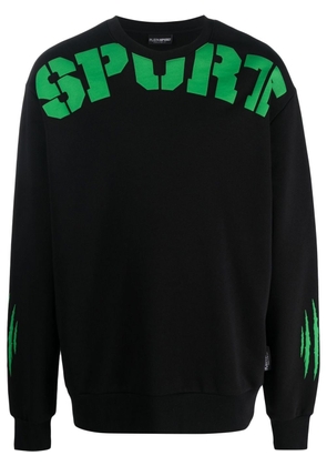 Plein Sport scratch-print crew neck sweatshirt - Black